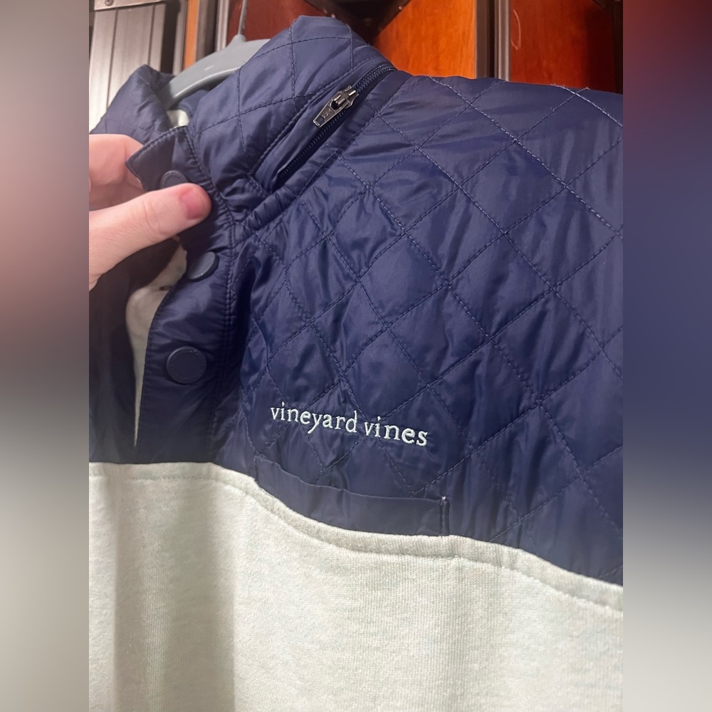 Vineyard Vines Quarter Zipped Performance Sweater - Navy/Light Blue - Picture 7 of 7